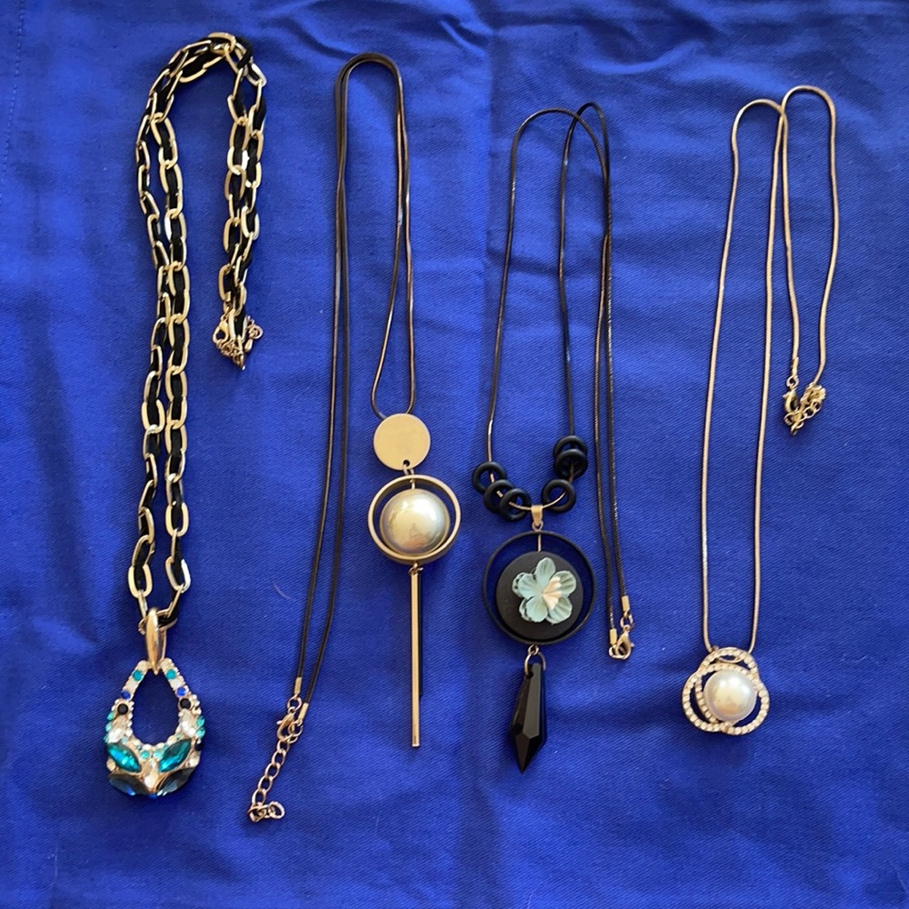 4 Long statement necklaces